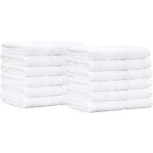 Amazon Basics Cotton Washcloths for Bathroom, Soft and Highly Absorbent, 12 in x 12 in, White, 12-Pack