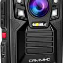CAMMHD V8-128GB 4K Body Camera with Audio and Video Recording, 2160P Body Cam Two Battery 4400mAh Work 14H, H.265 Video Recorder, IP68 Waterproof, Night Vision Police Body Camera with Charging Dock