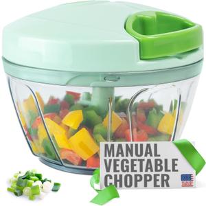 Vegetable Cutter - Manual Vegetable Chopper - Portable Slicer & Salad Chopper - Space Saver Food Chopper - Compact Stainless Steel Onion Chopper - BPA-Free Onion Dicer & Veggie Chopper by Eparé
 - 18 oz