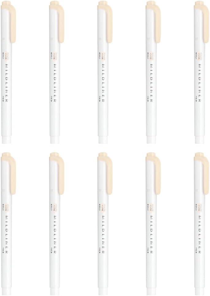 Zebra B-WKT7-MCR Highlighter, Mildliner, Mild Cream, 10 Count