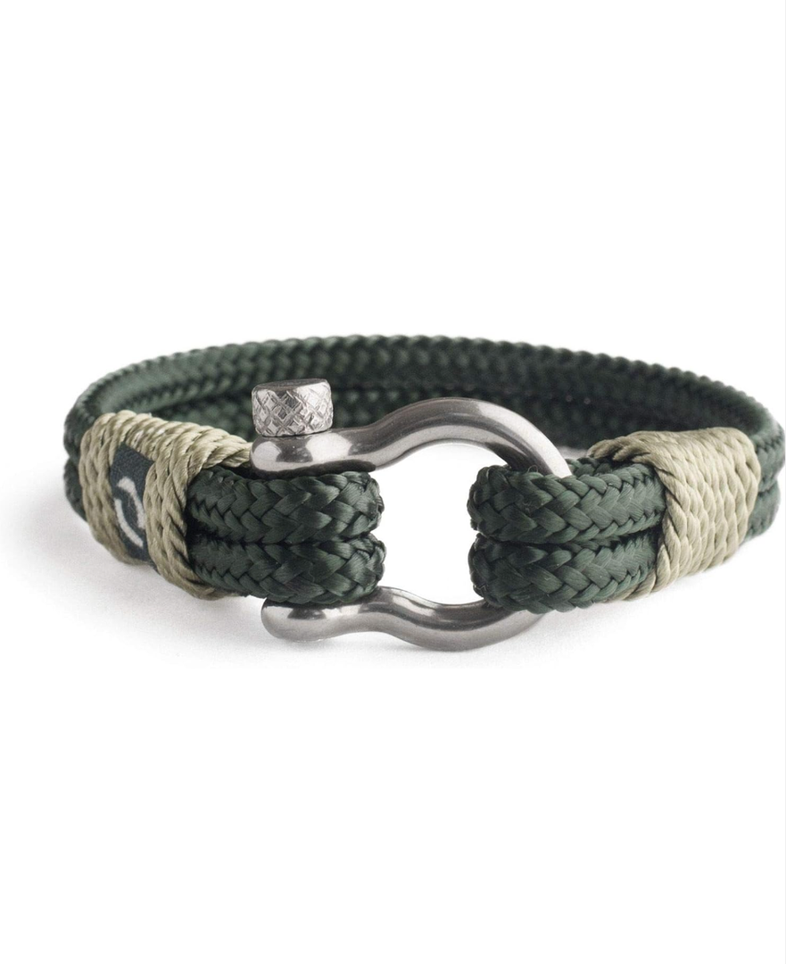 Mens Rope Bracelet - Stainless Steel Silver Shackle, Extremely Durable and Scratch Resistant Waterproof Paracord, Handmade, Nautical Wristband for Men