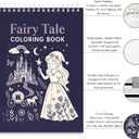 Fuxi Coloring Books for Ages 8-12 Girls, 50 Sheets (73lb/120gsm) Blank Paper Drawing Pad + 50 Designs Blank Paper for Coloring. (PurpIed)