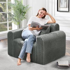 Hobestluk Single Sofa Foam Couch Sofa for Small Spaces Comfy Sofas with Removable Cover Furry Couch with Pillows for Living Room, Bedroom, Apartment, Office (Grey, Standard) Hobestluk Single Sofa Foam Couch Sofa for Small Spaces Comfy Sofas with Removable Cover Furry Couch with Pillows for Living Room, Bedroom, Apartment, Office (Grey, Standard)