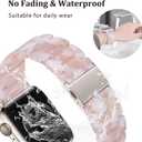 V-MORO Resin Bands Compatible with Apple Watch Series 11/10/9/8/7 Band 45mm 46mm Starlight Buckle Lightweight Fashion Cute Fancy Strap Bracelet for iwatch Series SE/6/5/4/3/2/1(Floral Pink,42/44/45/46/49mm)