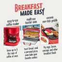 Nostalgia 3-in-1 Retro Breakfast Station - Includes 5 Cup Coffee Maker, Non-Stick Ceramic Griddle, and 4-Slice Toaster Oven - Built-In Timer, Reusable Coffee Filter, Space-Saving Design - Red