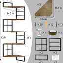 Corner Floating Shelves with Lights - 5 Tiers Corner Shelf Wall Mounted, Bookshelf with LED Light, Floating Shelves for Wall Decor, Display Shelf for Bedroom, Living Room, Office & Home-Brown