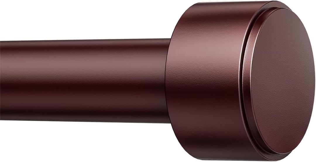 Curtain Rods for Windows 32-60 Inch, 1 Inch Adjustable Brown Curtain Rod Set with Brackets, Easy Install