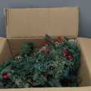 Glintoper Lighted Artificial Christmas Urn Filler, Pre-lit Xmas Pine Trees with Cones, Golden & Red Berries, Tripod Stake and 60 LED Lights, Outdoor Light Up Planter Filler Holiday Home Decor, 2 Pack