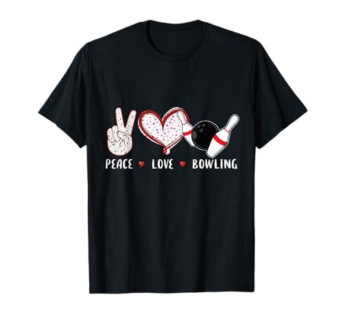Peace Love Bowling Bowler League team gifts men women kids T-Shirt 1X