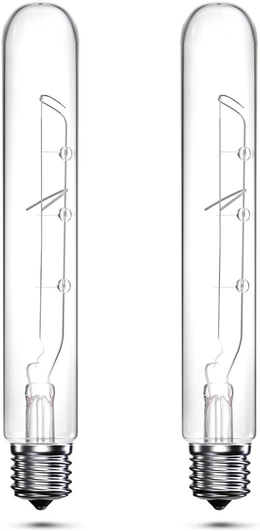 Bonlux 40 Watt T6.5 Refrigerator Light Bulb Dimmable, 120V Intermediate Base E17 Clear Appliance Bulb 5.4In T6.5 Exit Sign Light Bulb, Freezer Light, Warm White 2700K, 2-Pack