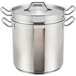 Winco 20qt S/S Double Boiler w/Cover