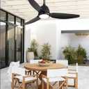 42 In Outdoor Ceiling Fan with Light, Plug-in Ceiling Fans with Waterproof IP65, Smart APP Remote Control, 6-Speed DC Motor, Dimmable 3CCT, Hanging Fans with Cord for Gazebo Patio Porch (Black)