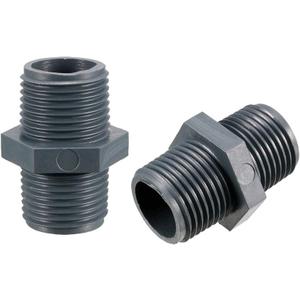 uxcell Pipe Fittings Connector G1/2 X G1/2 Male Thread Adapter Plastic Hex Nipple 5pcs