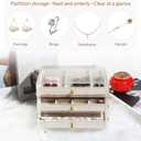 Jewelry Box For women, 3 Layer Large Jewelry Organizer With Acrylic, Multi-Function Storage Box, Accessory Holder With 3 Drawers, For Earrings Necklace Ring Bracelet