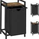 LAATOOREE Laundry Hamper, Two-Color Laundry Basket with Removable Laundry Bag and Top Shelf, Clothes Hamper for Samll Space,Laundry Room, Bedroom, Bathroom