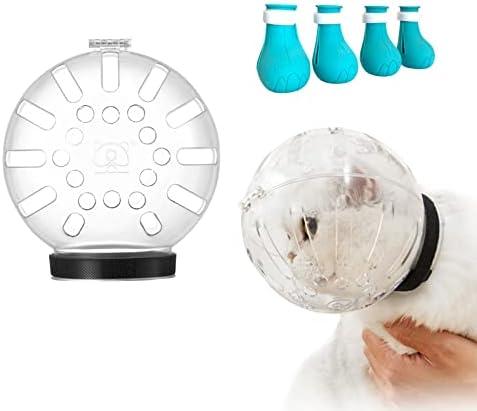 Augegel Cat Muzzle for Grooming,Bubble Muzzle and Boots for Nail Trimming,Cat Grooming Mask with Anti Bite,Cat Astronaut Helmet,Cat Breathable Muzzle and Silicone Paw Covers
