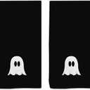 Hexagram Halloween Hand Towels for Bathroom Set of 2, Halloween Bathroom Decor Embroidered Ghost Pattern, Soft Luxury Hand Towels 14x30 Inches