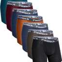 Feeleck Mens underwear Rayon Boxer Briefs 7-Pack Moisture Wicking with Fly Trunks for Man (XX-Large)
