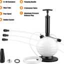 6L Vacuum Oil Extractor Pump - Portable Fluid Extractor Oil Change Pump with 59" Main Hose, Three 41" Extension Tubes & Brake Bleeding Hose for Automotive, Marine Boat Oil/Brake Fluid Change