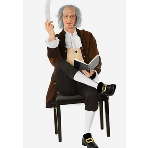 Morph Benjamin Franklin Costume With Wig Founding Fathers Costume Adult Colonial Outfit Men Ben Franklin Outfit Men M