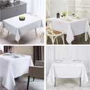 4 x 4 Pack Square Table Cloth 52x52 Inch White Tablecloth Machine Washable Fabric Polyester Table Cover for Dining, Buffet Parties, Picnic, Events, Weddings and Restaurants White
