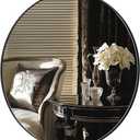 ANDY STAR Round Wall Mirror for Bathroom, 30 Inch Black Circle Mirror Modern Premium Stainless Steel Metal Frame Wall Mounted for Bathroom, Entryway, Vanity, Living Room, Bedroom (30"L x 30"W)