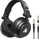 MAONO MH601 Professional Studio Monitor Headphones, Wired Closed Back Over Ear DJ Headset with 50mm Drivers and 1/4 inch to 3.5mm Jack for Guitar Amp Recording Mixing Piano Music Production Podcast