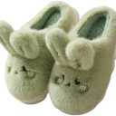 WYIKE Women's Warm Plush Bunny Animals Slippers Adult Cotton Men's Indoor non-slip Home Thick Bottom Slippers for Winter, Size 40-41