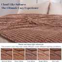 PHF Ultra Soft Flannel Fleece Blanket Queen Size, Lightweight 3D Jacquard Fleece Blanket, No Shedding, No Pilling, Luxury 340GSM Aesthetic Fluffy Cozy for Bed Room Decor, 90"x90", Mocha Mousse
