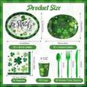 350 Pieces St. Patricks Day Party Supplies Irish Party Tableware Set for 50 Guests Include Oval Dinner Plates Dessert Plates Napkins Paper Cups Plastic Forks Spoons Knives