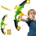 Soft Arrow Bow Set for Kids Beginner, Easy Foam Archery Kit for Starters, with 4 Soft Darts Arrows, Safe Outdoor Indoor Shooting Games Activity for Toddler Boys Girls