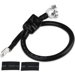 WATERWICH Negative Battery Cable Wire 2 AWG 2-Gauge 20 Inches with 2 hot melt adhesives Pure Copper Perfect Connection for Ship Boat Small Yacht RV Camper Truck Car Vehicle