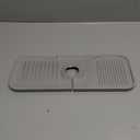 14.6'' Faucet Mat for Kitchen Sink [5Slope Fast Self-draining] Kitchen Sink Splash Guard Silicone Kitchen Sink Faucet Mat Splash Guard for Kitchen Sink Area Faucet Guard Draining Mat Light Gray