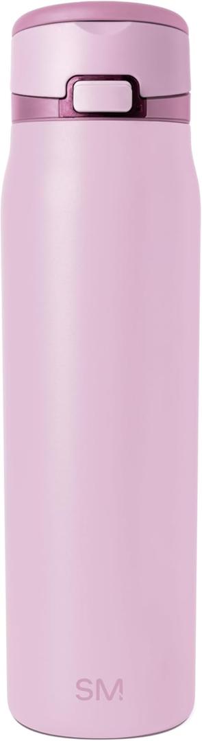 Simple Modern Mesa Loop Water Bottle with Covered Straw and Handle | 30oz Cup Holder Friendly Insulated Stainless Steel Bottles for Travel, Sports and School | Pink Champagne