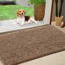 IM HOME Chenille Absorbent Outdoor Doormat 48" x 30", Washable Muddy Door Mats for Dog Non Slip Indoor Doormat Dog Mat for Muddy Paw Front Inside Doormats for Entryway Camel (2'6" x 4' (Rectangular))