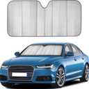 EcoNour Accordion Car Windshield Sun Shade (Gray) | Foldable Car Window Shades for UV Protection & Heat Block | Keeps Interior Cool | Sun Blocker for Front Window | 58 x 28 Inches (Large)