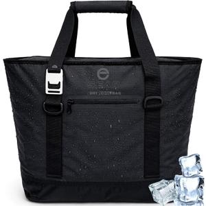 Soft Sided Cooler Tote Bag Waterproof Leakproof Insulated Dry Bag Cooler with Zipper Top, Collapsible Beach, Pool, Boat, Grocery Cooler (20 or 36 Cans)