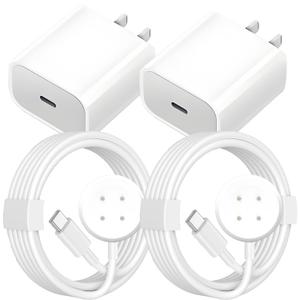 Watch Fast Charger for Google Pixel Watch 3/2 Smart Watc h Charger Replacement, Magnetic Charging Cord for Google Fitbit Ace LTE,Versa 4/3,Sense 2 20W USB C Fast Charging Cable Adapter (2, White)