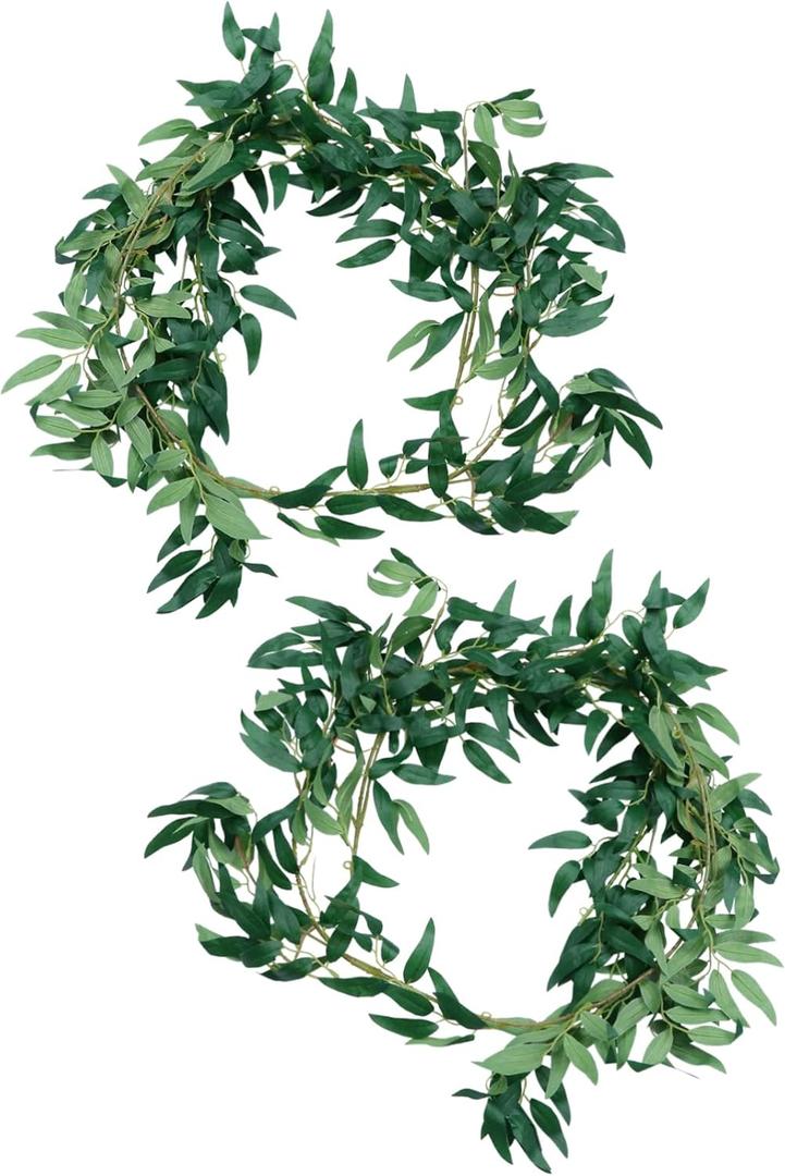 Homoyoyo Wedding Road Leading Vine 2pcs Artificial Willow Leaves Decor for Rattan Wall Art Homoyoyo Wedding Road Leading Vine 2pcs Artificial Willow Leaves Decor for Rattan Wall Art