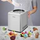 Homtone 2.64 QT Ice Cream Maker with Built-in Compressor, No Pre-Freezing