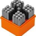 HORUSDY 37-Piece Easy-to-Pick Metal Letter & Number Stamp Set, 1/4 (6mm), Includes Star Symbol, Letter Punch Set for Jewelry, Metal, Leather & DIY Stamping