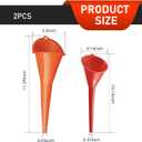 2 PCS Long Neck Oil Funnel, Portable Anti-Spill Plastic Wide Mouth Funnel, Multi-use for Fuel Coolant Engine Oil Adding, Universal for Most Cars Suvs Trucks(Red)