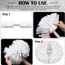 WILLBOND 24pcs Cheerleading Pom Poms with Baton Handle,White, 34 cm