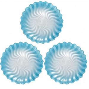 3-Piece 8.3" Glass Dinner Plates,Colored Round Plates, Salad Plates, Chip and Scratch Resistant, Microwave and Dishwasher Safe