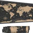 Gaming Mouse Pad for Desk, Vintage World Map Office Large Desk Mat, 31.5x11.8Inch Long Computer Keyboard Mousepad with Non-Slip Base and Stitched Edge, Gifts for Him