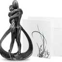 Resin Couple Modern Sculptures Romantic Gift for Weddings Valentine's Day and Anniversaries Decoration Figurine for Girlfriend, Bridal Shower, Engagement (Classic Retro Color)