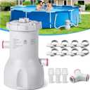 800 GPH Above Ground Pool Pump, Energy-Saving Cartridge Pool Filter Pump | Dual Action: Accelerate Water Flow & Capture Debris Quickly - Improve Water Clarity | Easy to Set Up - Gray