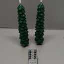 Christmas Tree Candles with Remote Timer, 2 Pack Flameless LED Taper Candles Battery Operated, 3D Flame Flickering, Green Waxy Christmas Candlesticks for Home Fireplace Decor, 0.78" x 9.5"