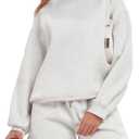 Womens 2 Piece Outfits Sweatsuit Sweat Shorts Sets Oversized Lounge Matching Sets Fashion Tracksuit Set (X-Large, Light Grey)
