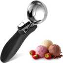 Ice Cream Scoop, Large Cookie Scoop with Ergonomic Soft Grip Handle, Heavy Duty Multifunctional Baking Scooper for Sundaes, Cupcake, Dough, Protein Balls and Meatballs (2, Black)